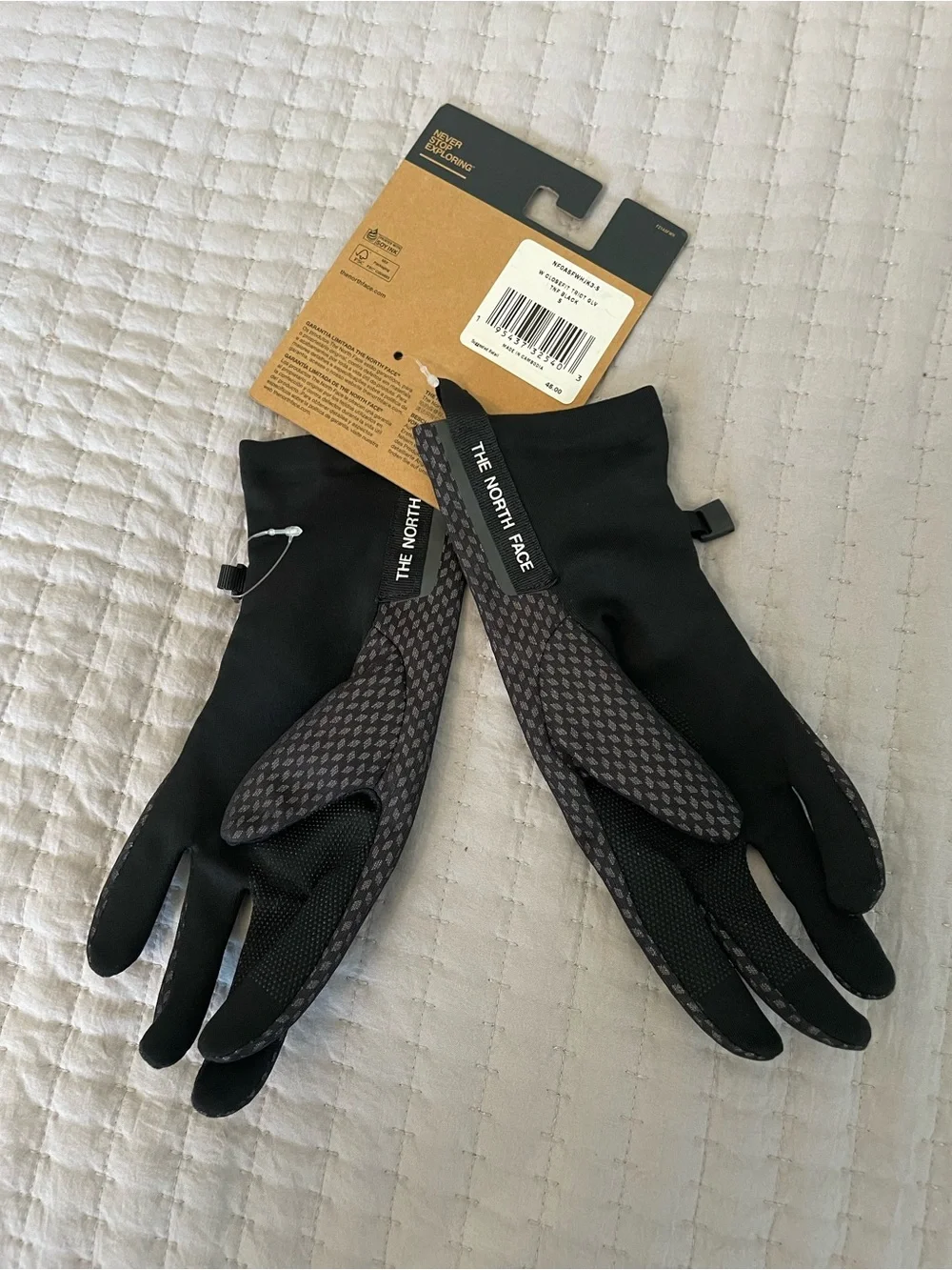 NWT The North Face Women's Windwall Closefit Tricot Glove Black S